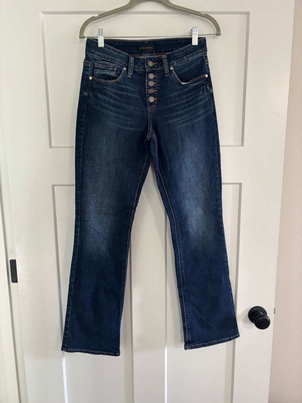 Silver Jeans Women's Dark Blue Bootcut Button-Fly Jeans